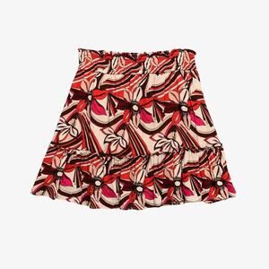 Anthropologie Skirt Womens XS Extra Small Floral A-Lined Smocked Waist Tiered